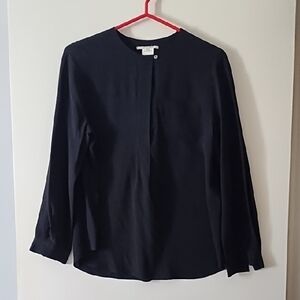 Gerard Darel Black Silk Pullover Blouse 42 M